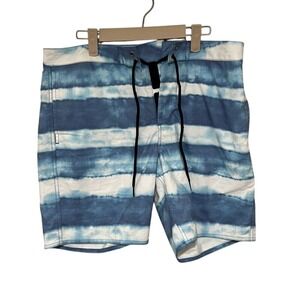 OBEY Worldwide‎ Mens Blue Ombre Drawstring Cotton Blend Board Shorts Size 33